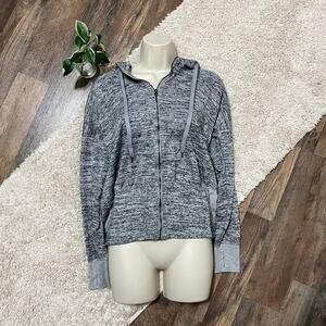 Athleta Size Small Heather Full Zip Hooded Thumb Holes Hoodie Jacket